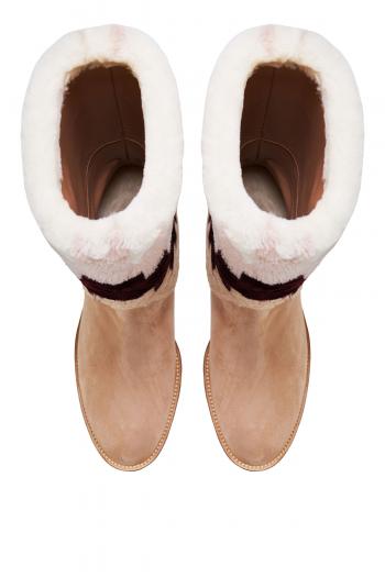 Nomade shearling and suede boots 