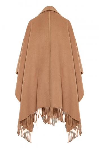 Fringed knitted poncho 