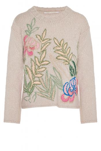 Embroidered cashmere and silk sweater 