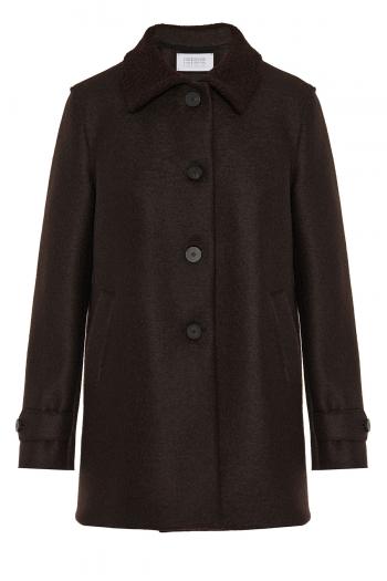 Bouclé pressed-wool coat