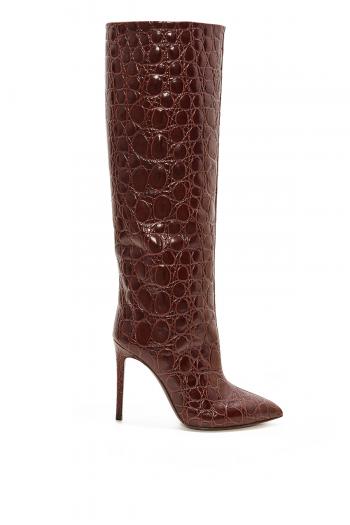 Textured patent-leather boots 
