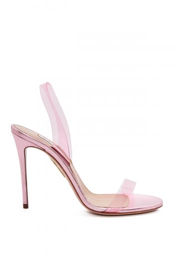 So Nude metallic leather and plexi sandals 