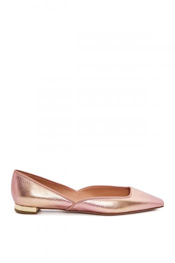 Maia snake-effect leather flats 