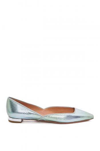 Maia snake-effect leather flats