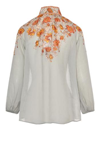 Andie printed linen blouse