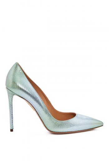 Purist textured-leather pumps