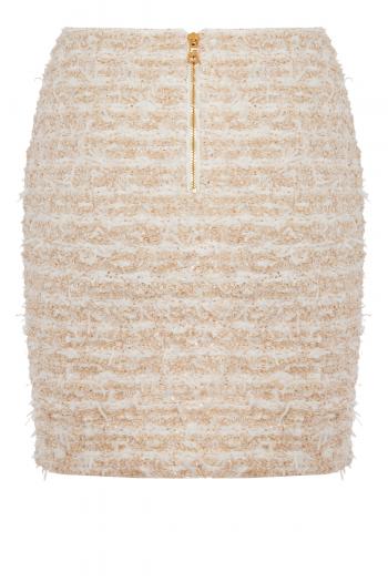 Embellished tweed mini skirt 