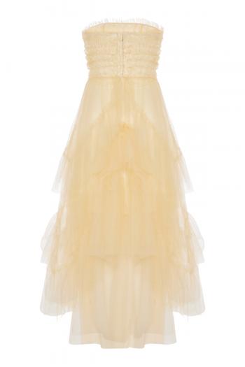 Layered tulle bustier dress