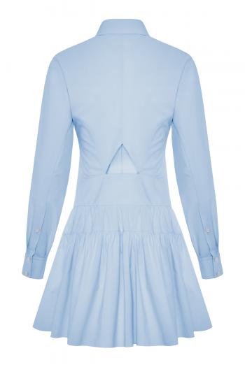 Pleated cotton-poplin mini dress 