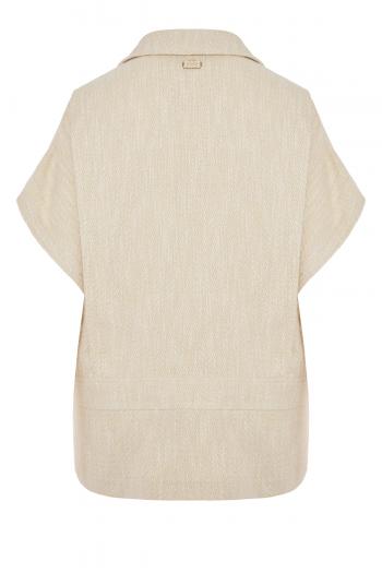 Woven silk and linen vest