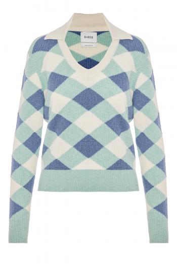 Intarsia ribbed cashmere sweater 