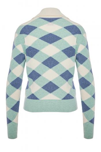 Intarsia ribbed cashmere sweater 