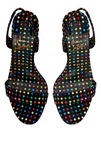 Marylin polka-dot canvas sandals 