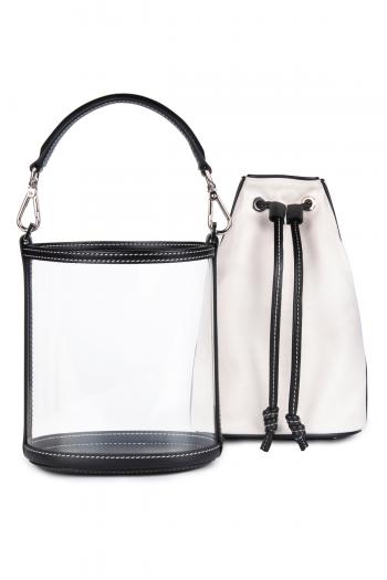 Carina Micro leather and PVC bucket bag