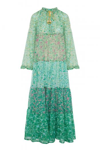 Printed cotton-voile maxi dress
