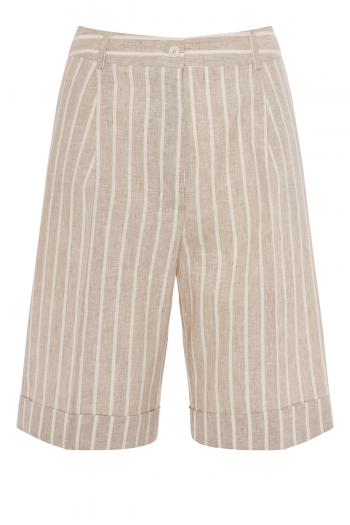 Striped linen bermuda shorts 