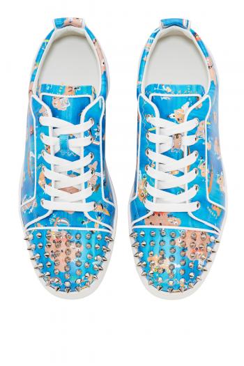 Louis Junior spiked printed leather sneakers 