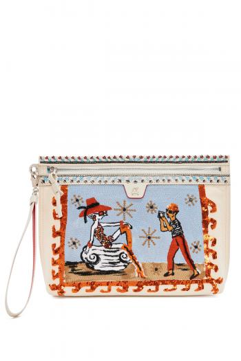 Greekab printed leather pouch 