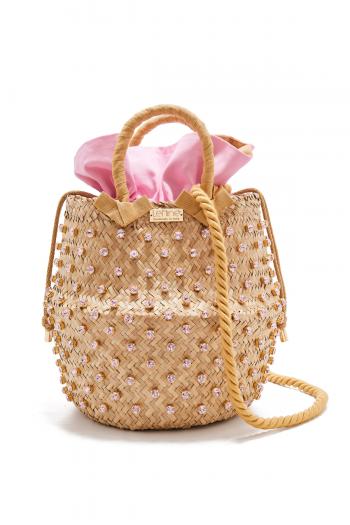 Nina large embellished straw basket bag