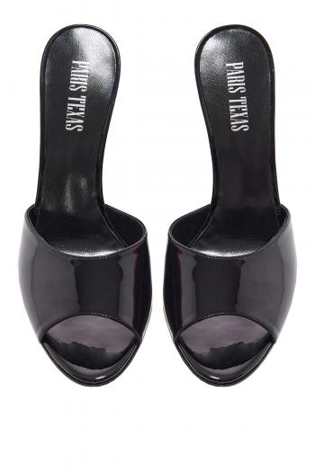 Wanda patent-leather wedge sandals 