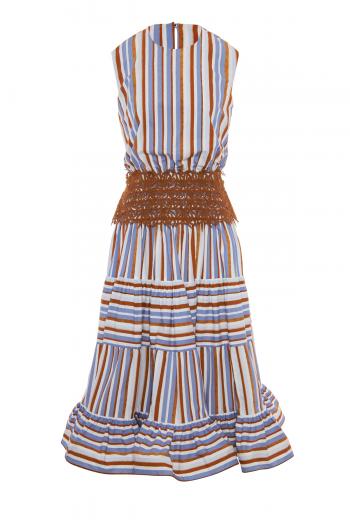 Cremona striped cotton midi dress 