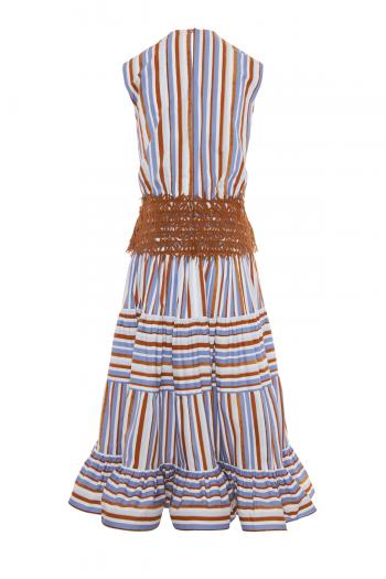 Cremona striped cotton midi dress 
