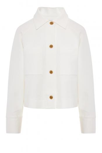 Cotton-blend shirt jacket 