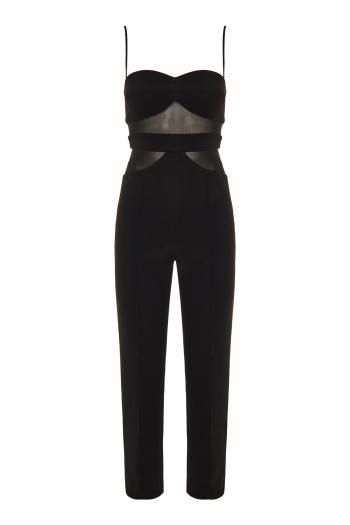 Adelina mesh and crepe jumpsuit