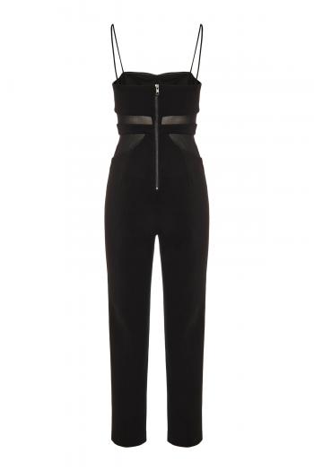 Adelina mesh and crepe jumpsuit