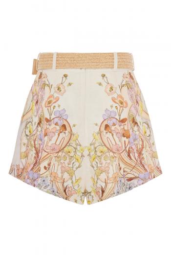 Jeannie printed linen shorts 