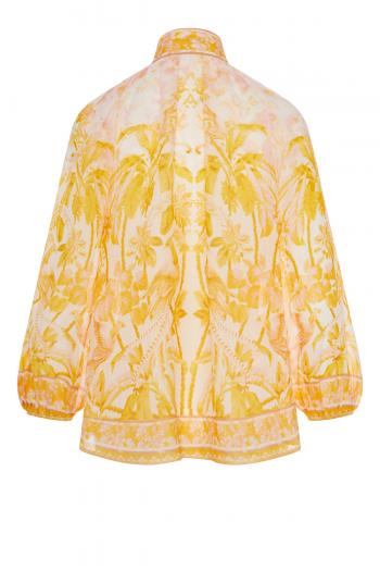 Lyre printed ramie blouse 