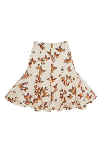 Cerezo printed linen mini skirt 