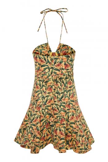 Anturio printed linen mini dress