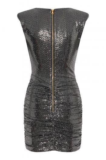 Ruched sequined mini dress