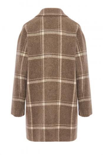 Checked wool coat 