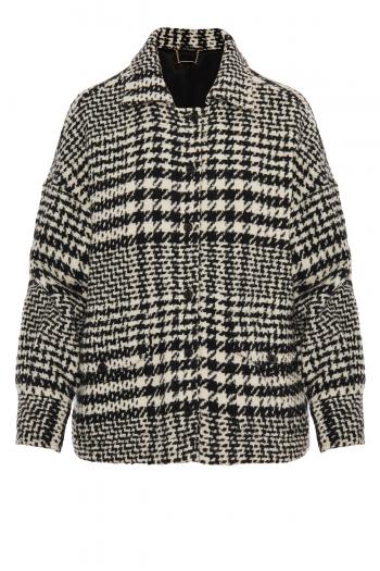 Houndstooth wool, cashmere and silk jacket 