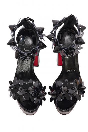 Daisy Spikes Alta patent-leather sandals 