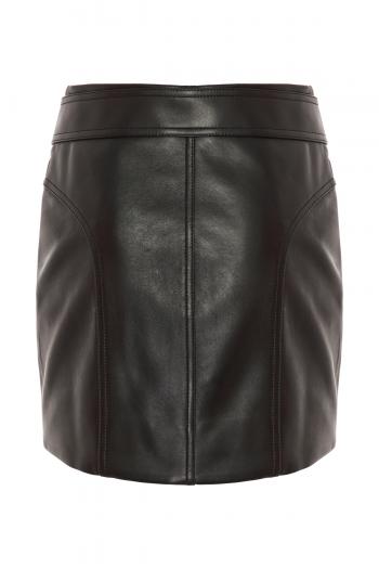 Quilted leather mini skirt 