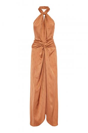 Vastness of the Sea embroidered satin maxi dress 