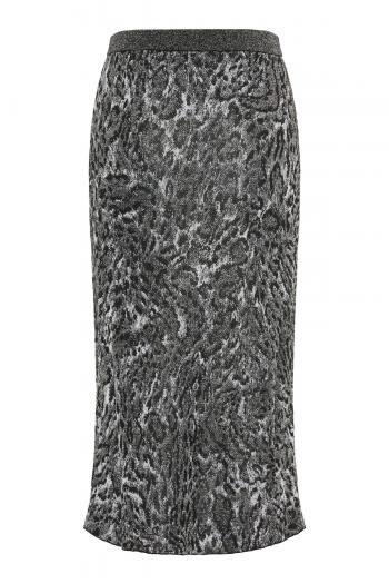 Intarsia-knit lurex midi skirt 