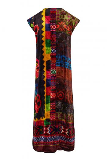Embroidered silk-blend midi dress