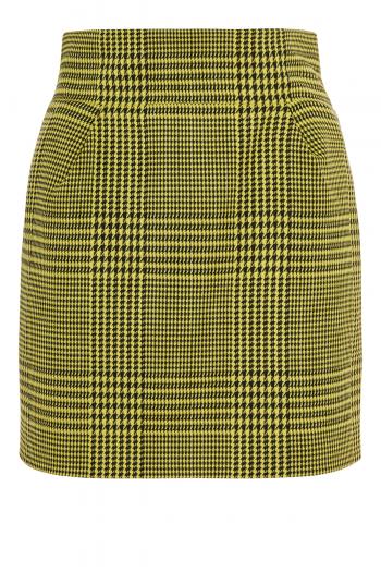 Houndstooth knitted mini skirt 
