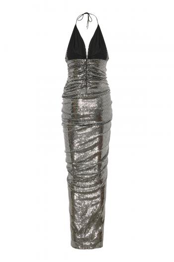 Ruched sequined midi dress 