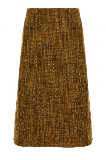 Wool and cashmere midi tailored skirt 
