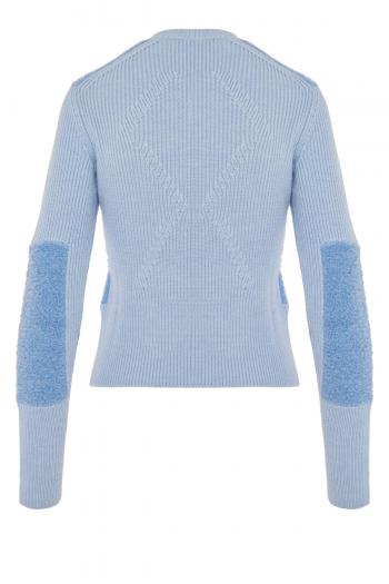 Embroidered wool and alpaca crew neck jumper