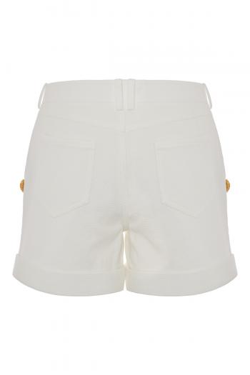 Embellished cotton-canvas shorts 