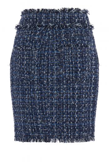 Frayed tweed mini skirt 