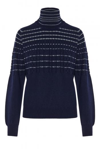 Intarsia cashmere turtleneck sweater 