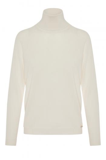 Jersey cashmere and silk turtleneck sweater 