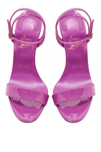 Lipqueen embellished patent-leather sandals 